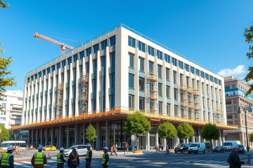 Edificio del Tribunal Constitucional en proceso de modernización para mejorar eficiencia energética y aumentar espacio.