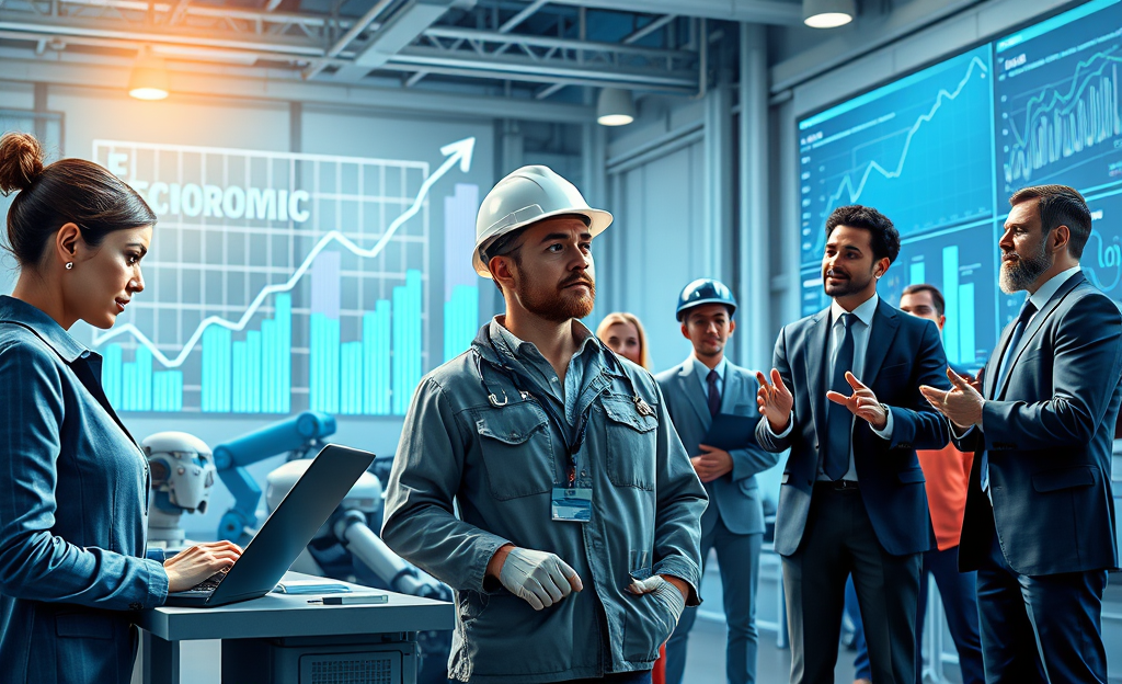 Impacto de la inteligencia artificial en el mercado laboral y su relación con la creación y destrucción de empleos.