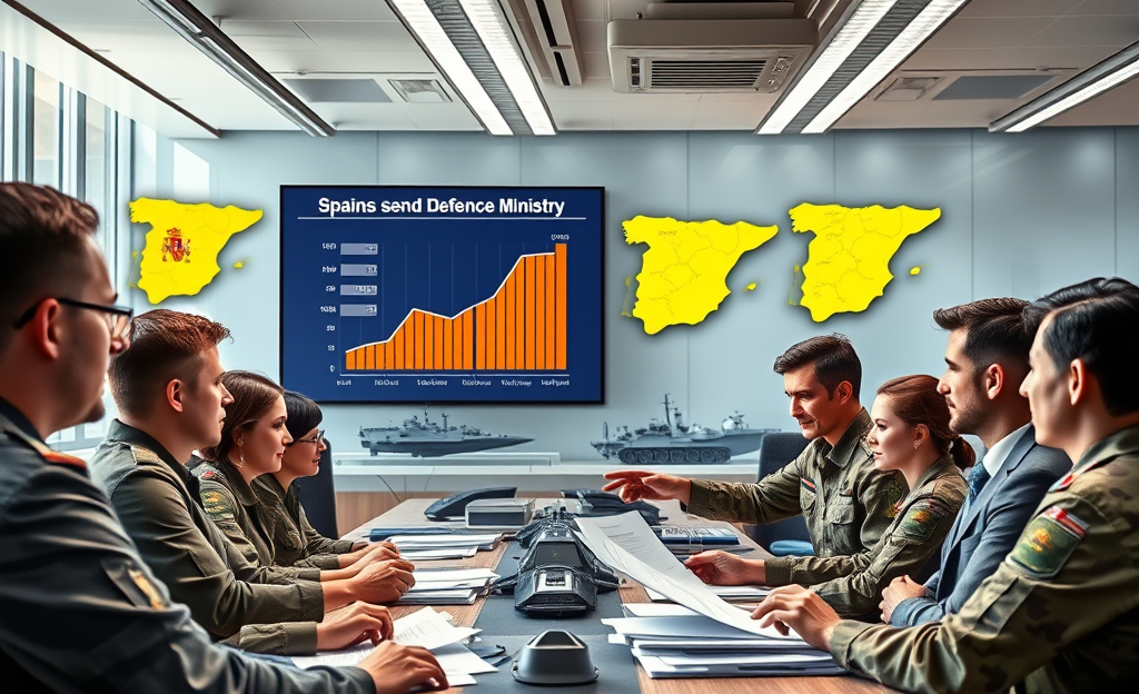 Gráfico sobre el aumento en la inversión de defensa en España y su impacto en la economía regional.