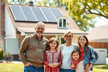 Propietarios realizando reformas en sistemas de calefacción eficientes con energías renovables.