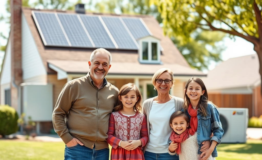 Propietarios realizando reformas en sistemas de calefacción eficientes con energías renovables.