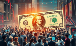 Gráfica que representa la evolución de la economía americana a lo largo de 250 años, desde sus orígenes hasta la era de la inteligencia artificial.