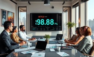 Gráfico de ingresos de Netflix en España mostrando el aumento significativo en 2025.