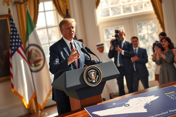 El presidente de Estados Unidos anuncia acuerdos comerciales para reemplazar la tasa del 20% en embarcaciones en el estrecho de Ormuz.