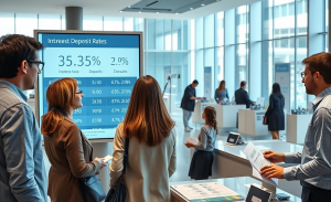 Gráfico que muestra la mejora en las tasas de rendimiento de depósitos bancarios tras el aumento de tipos de interés.