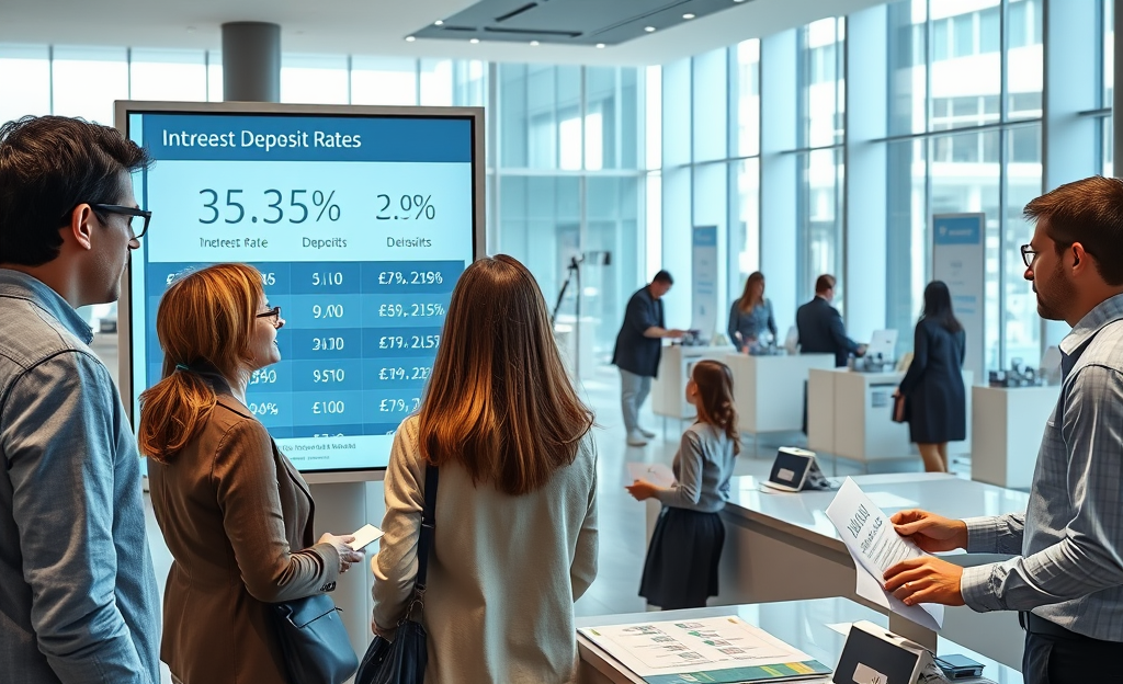 Gráfico que muestra la mejora en las tasas de rendimiento de depósitos bancarios tras el aumento de tipos de interés.