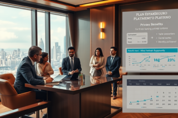 Imagen promocional del plan EstarSeguro Platino, destacando los beneficios de descuentos progresivos en seguros para clientes de Banca Privada y Patrimonios.