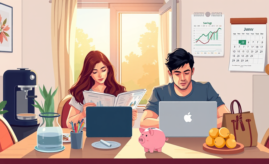 Joven ahorrando para permitir caprichos y cumplir metas financieras.