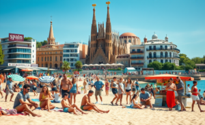Gráfico de crecimiento del turismo en relación al PIB y empleo en España.