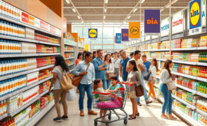 Gráfica que muestra la cuota de mercado de Mercadona y su competencia en el sector de supermercados en España.