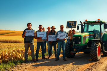 Protestas agrarias por el aumento del gasóleo agrícola en el campo.