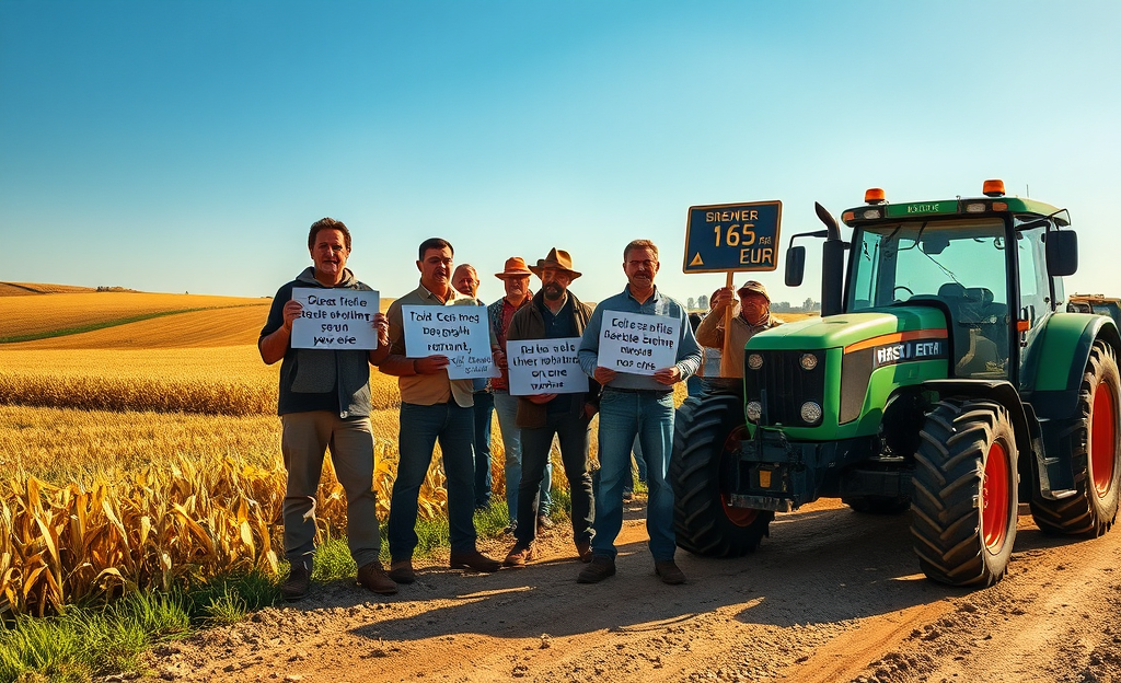 Protestas agrarias por el aumento del gasóleo agrícola en el campo.