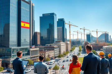 Gráfico mostrando la caída de la inversión extranjera neta en España y el aumento de desinversiones por parte de grupos de EE. UU.