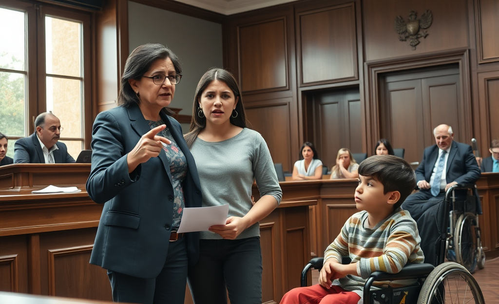 Imagen de una mujer y sus hijos enfrentando un desalojo, simbolizando la lucha contra la violencia de género y la pobreza económica.