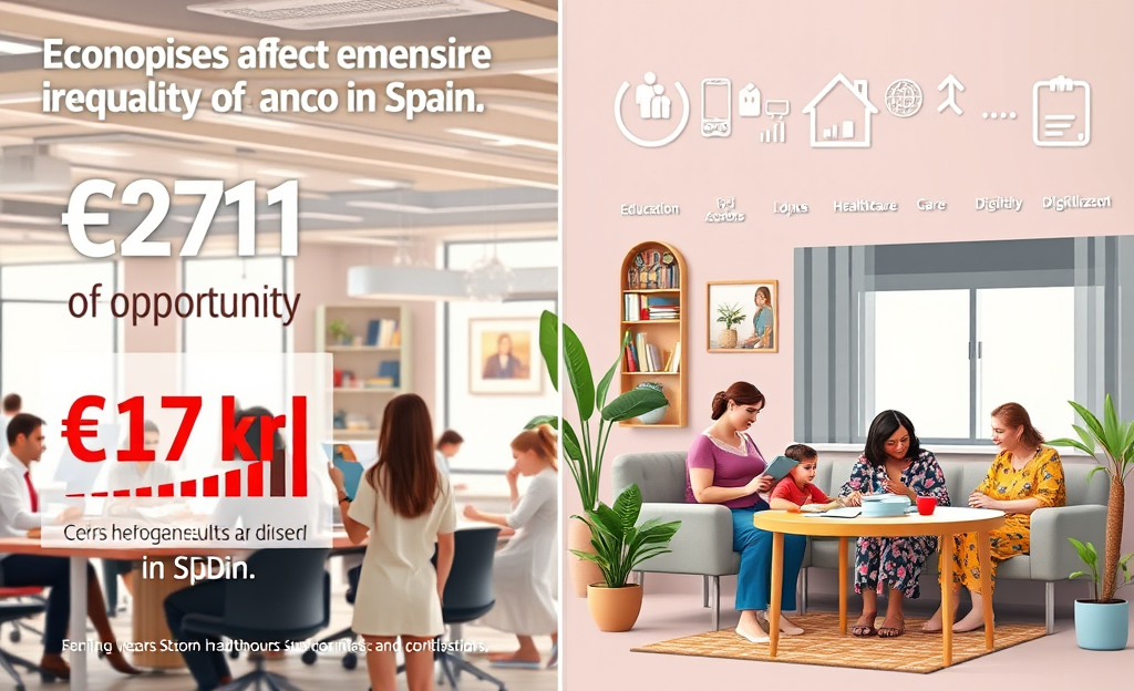 Infografía sobre el costo de oportunidad de la desigualdad de género analizando empleo, educación y salud.